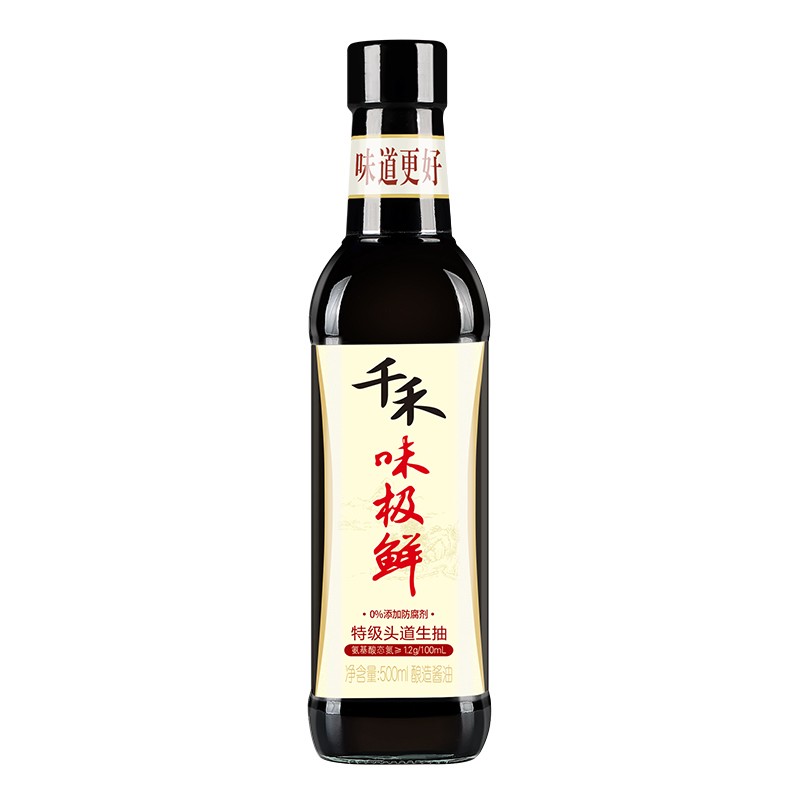 千禾 酱油 味极鲜特级生抽500ml 凉拌点蘸 提味增鲜 特级酱油