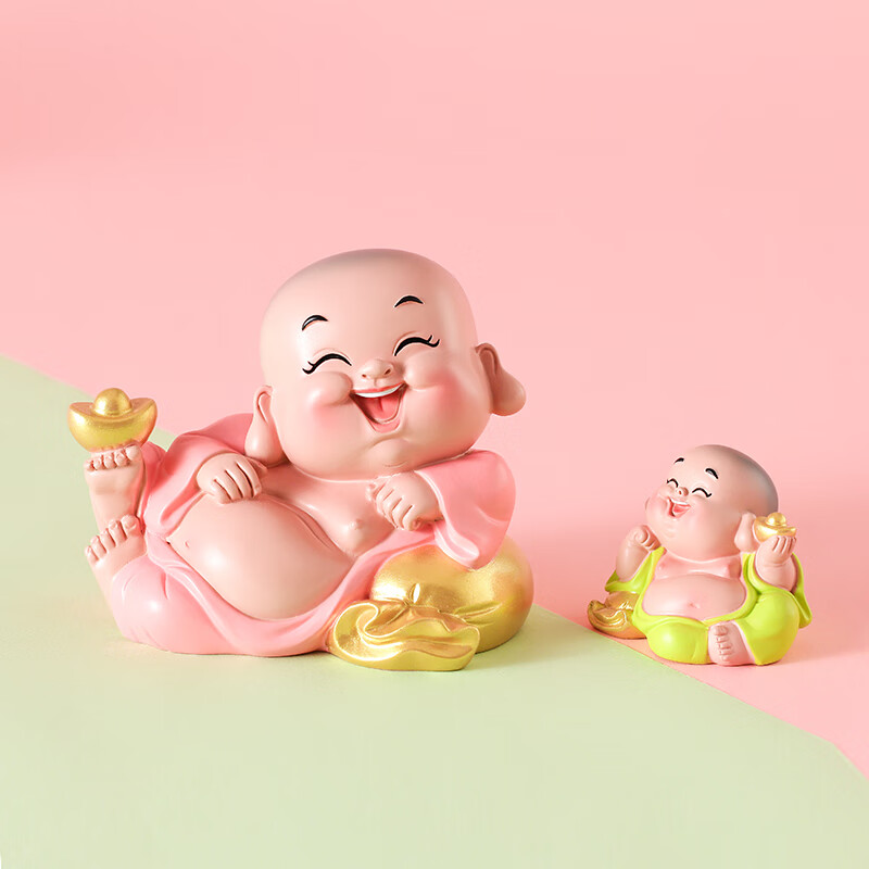 萦娪弥勒佛车载可爱治愈系笑佛装小和尚 主图款(10cm6cm)