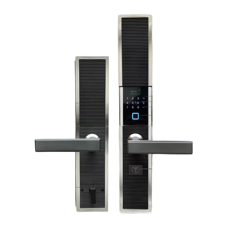 模帝樂（MUL-T-LOCK） 指紋鎖家用防盜門密碼鎖電子鎖感應(yīng)鎖全自動(dòng)智能鎖全銅雙開門鎖 隕石黑-智能鎖+鎖體 鎖芯尺寸聯(lián)系客服
