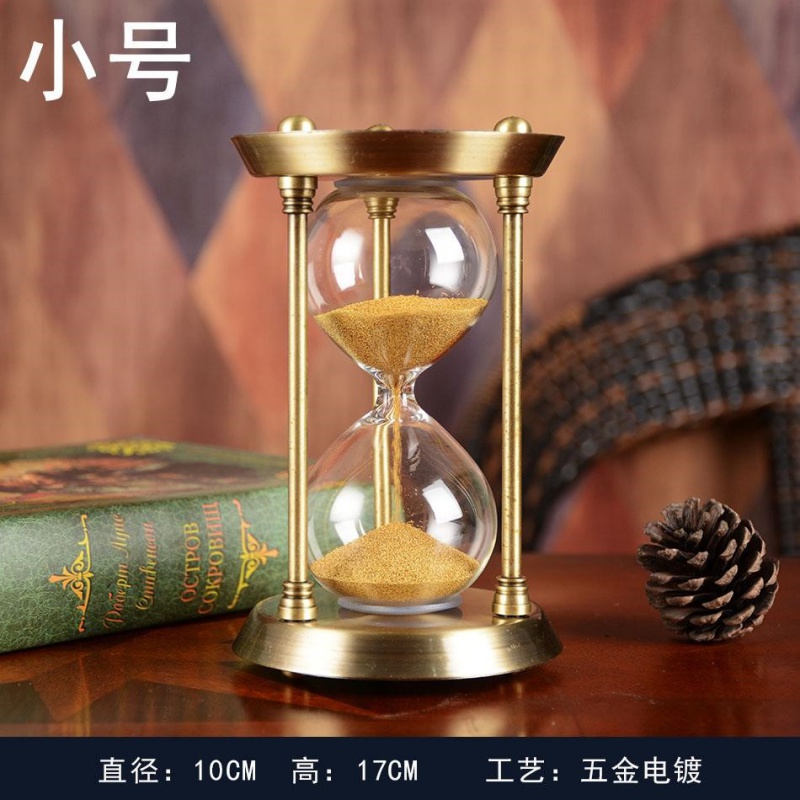 沙漏摆件 爱情 爱情时间沙漏摆件24k金色颗粒计时器 创意生日礼物送