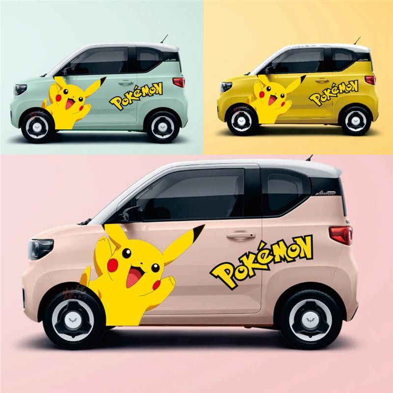 60适用于五菱宏光mini电动车车贴miniev二代可爱马卡龙拉花机器猫美