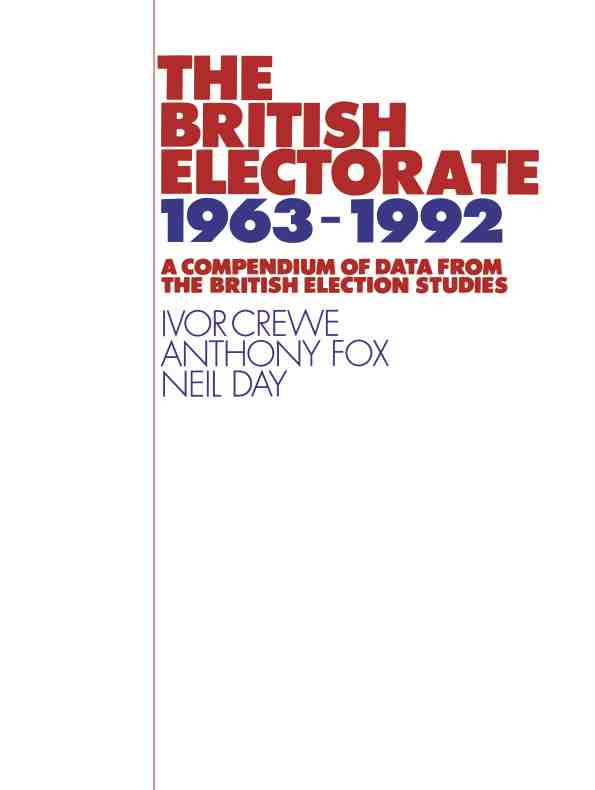 预售 按需印刷the british electorate, 1963–1992