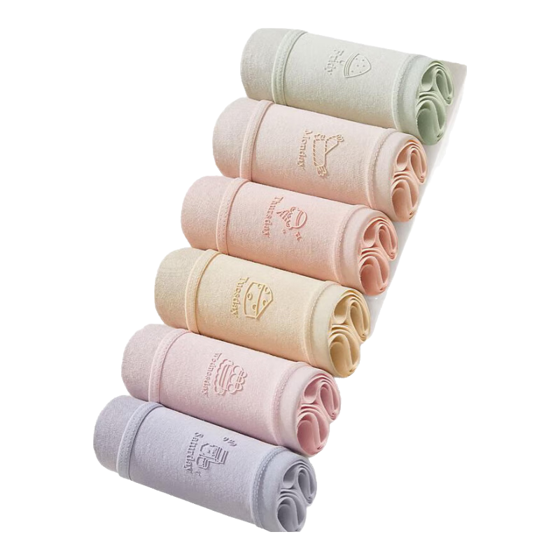 宜而爽女士内裤女精梳棉柔软舒适透气无痕中腰抑菌底裆三角裤头 立体滴胶 6条 L