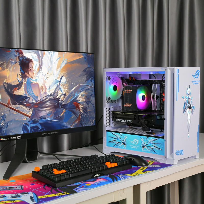 华硕吹雪定制i5 13400F/i7 RTX3060升Ti/4060Ti组装电脑台式游戏主机全套整机 默认配置 升级版:i5 13400F/RTX4060