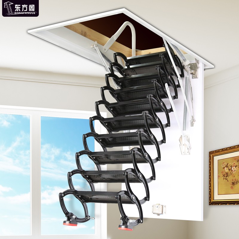 东方阁东方阁 t2手动阁楼伸缩楼梯家用升降隐形楼梯拉伸别墅复式折叠