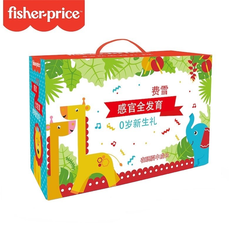 费雪（Fisher-Price） 新生儿大礼包六件套宝宝玩具球布书摇铃球黑白激发卡 F0978新生儿大礼包