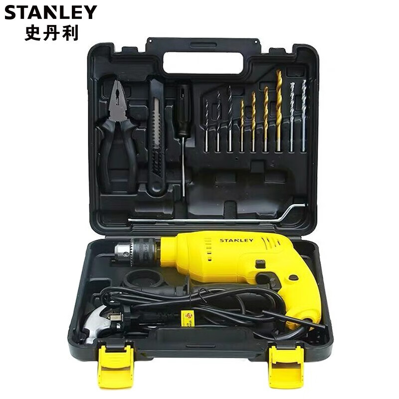 史丹利(stanley)13mm冲击钻手枪钻手电钻钻墙打孔多功能电动螺丝刀批