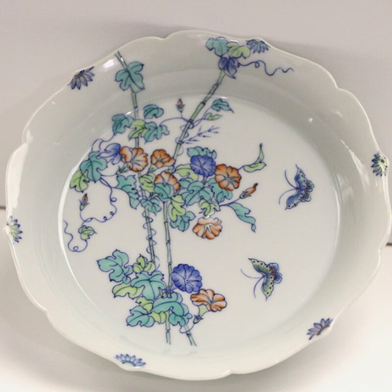 北野工坊景德镇手工茶具青也山房手绘青花赏盘斗彩干泡盘牵牛花壶承