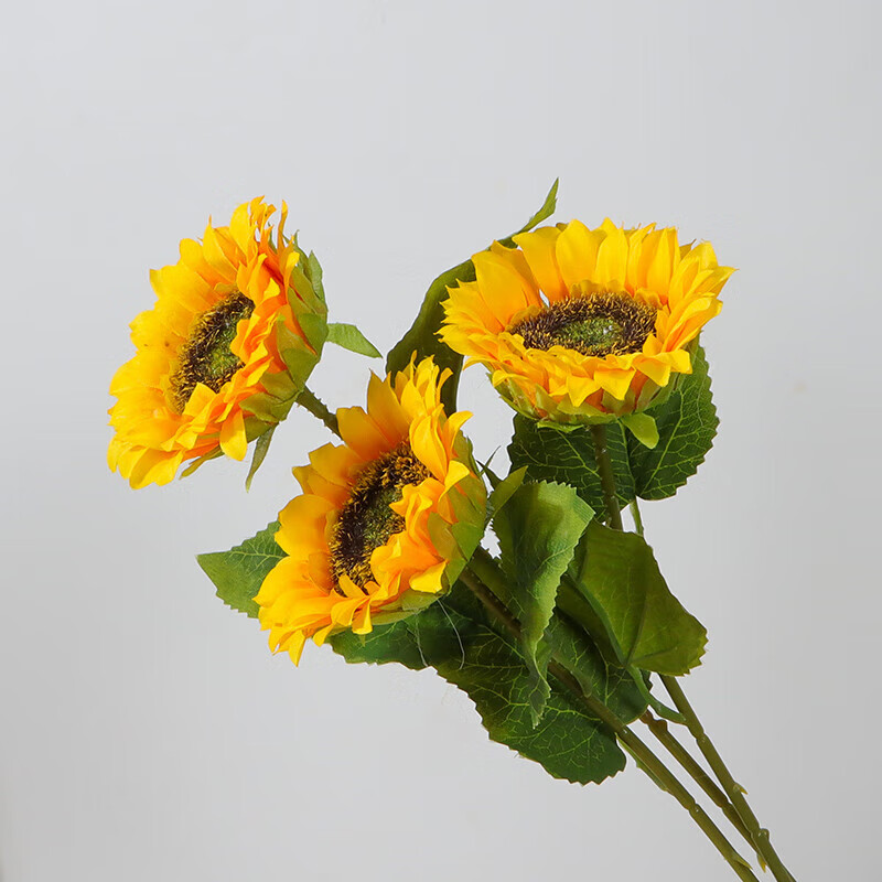 摆件摆设室内假花装饰酒店家居插花餐桌花束 45cm 3只单头向日葵-高