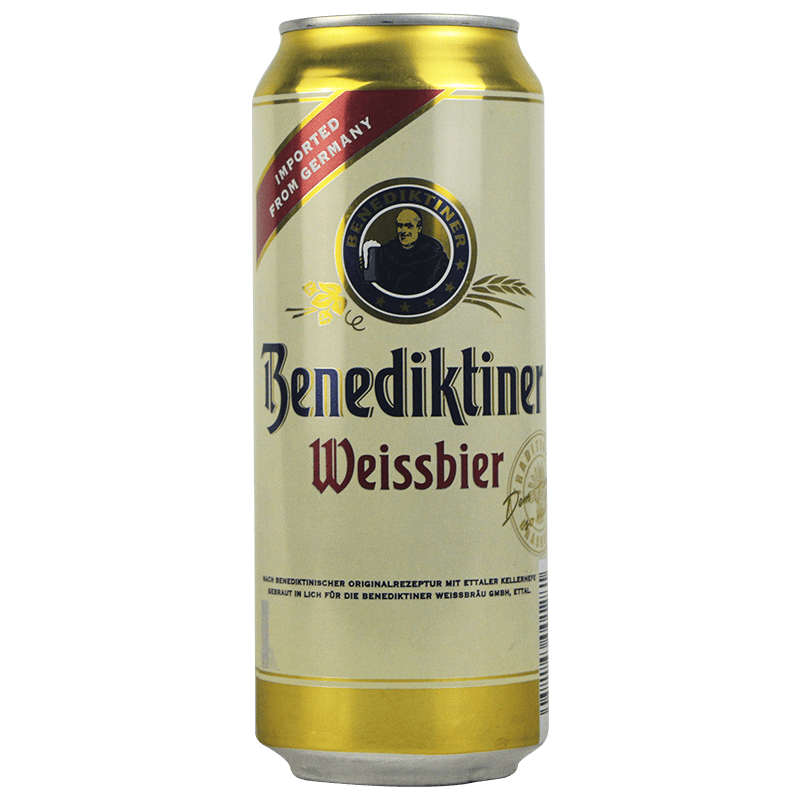 百帝王（Benediktiner）德國進口啤酒 (Benediktiner)百帝王精釀小麥白啤酒精釀黑啤 500mL 24罐 【白啤】