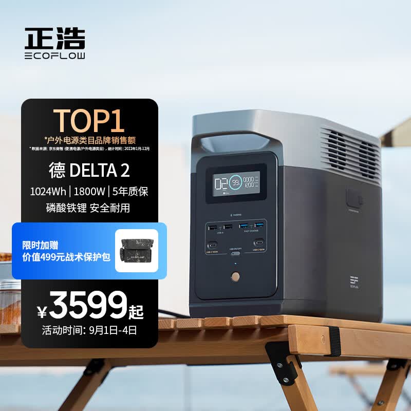 正浩EcoFlow 【1800W轻松带动】快充移动户外电源220V 大容量大功率1度电 车载自驾露营野营便携停电应急储能使用感如何?