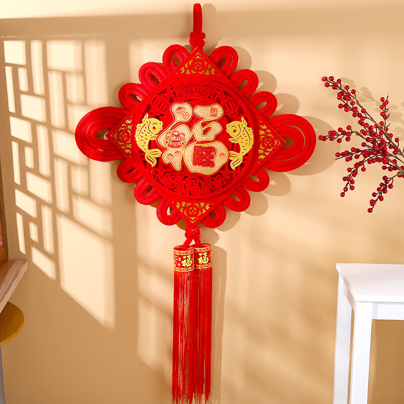 新款中国结挂件春节福字客厅玄关壁挂件新年挂饰乔迁装饰中国结 盛世中国 30#（挂须总宽50cm总长100cm