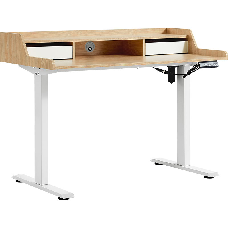 林氏木业现代简约电脑桌家用卧室小户型办公学习写字桌书桌BG014【白色】BG014-B 1.2米电脑桌