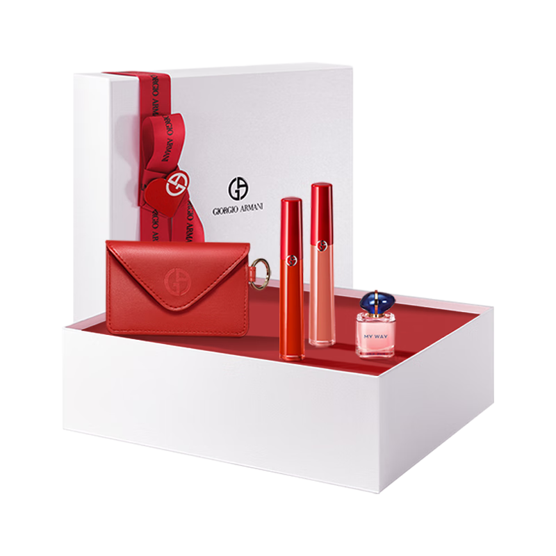 阿玛尼限定口红双色礼盒红管405番茄红214奶杏色生日礼物送女友