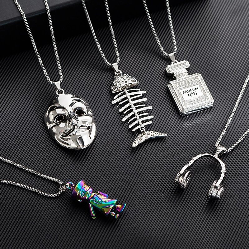 依莲妃【精选】长款项链百搭男士毛衣链女吊坠学生情侣配饰 宇航员