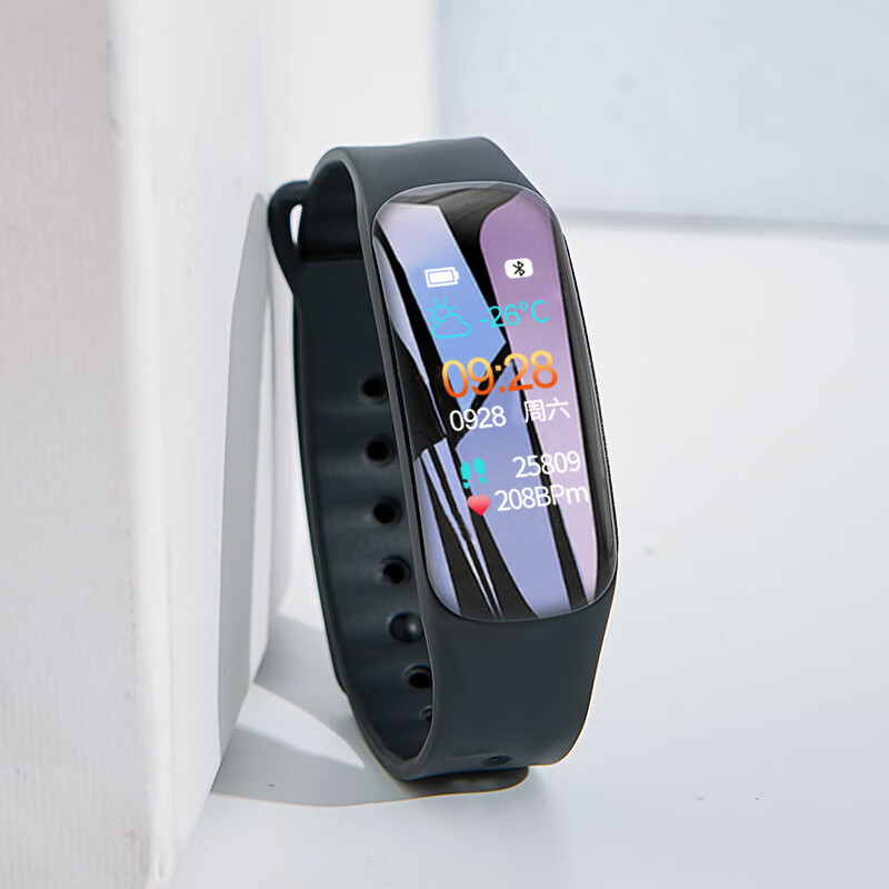 手环m4/m5女款自律多功能运动测心率血压情侣电子表 b1p黑色【新增自
