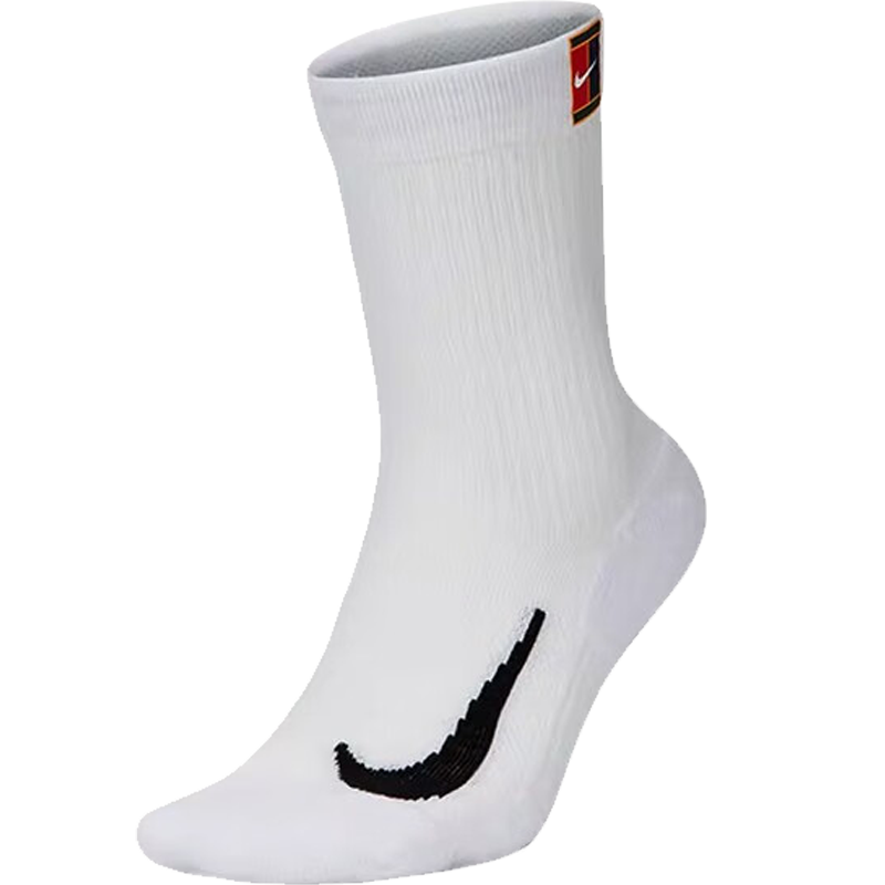 耐克（Nike）網(wǎng)球襪子男女中筒運(yùn)動(dòng)休閑舒適襪 SK0118-100白色 2雙裝 L【適合42-46碼】