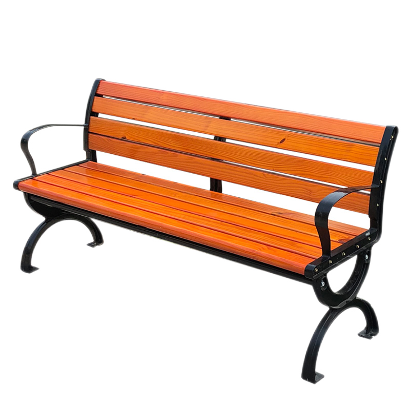 蚁伽 公园椅 户外长椅 公园长椅 公园椅子 长凳子庭院园林座椅实木长条椅铁艺广场椅排椅 1.5米带靠背