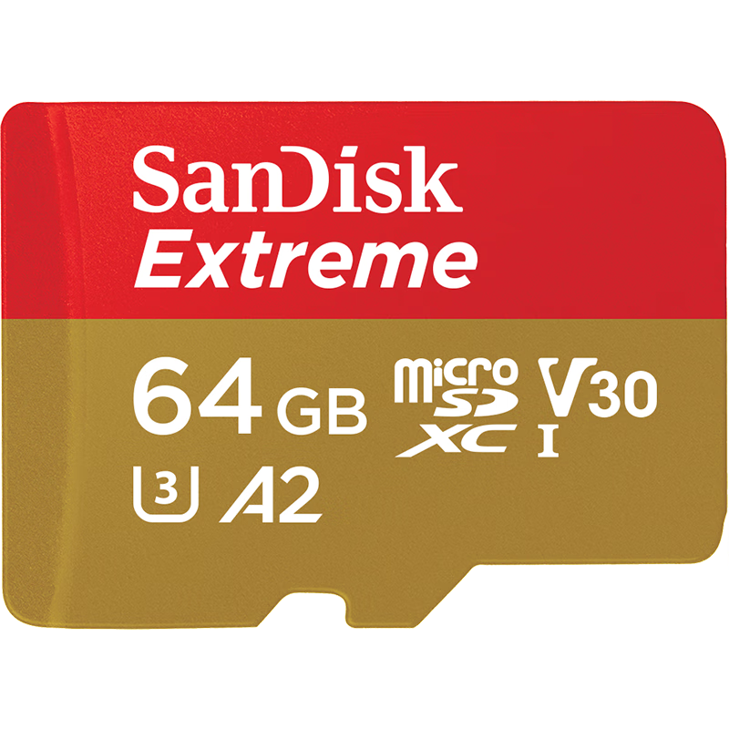 SanDisk 闪迪 Extreme 至尊极速移动系列 MicroSD存储卡 64GB（U3、V30、A2）