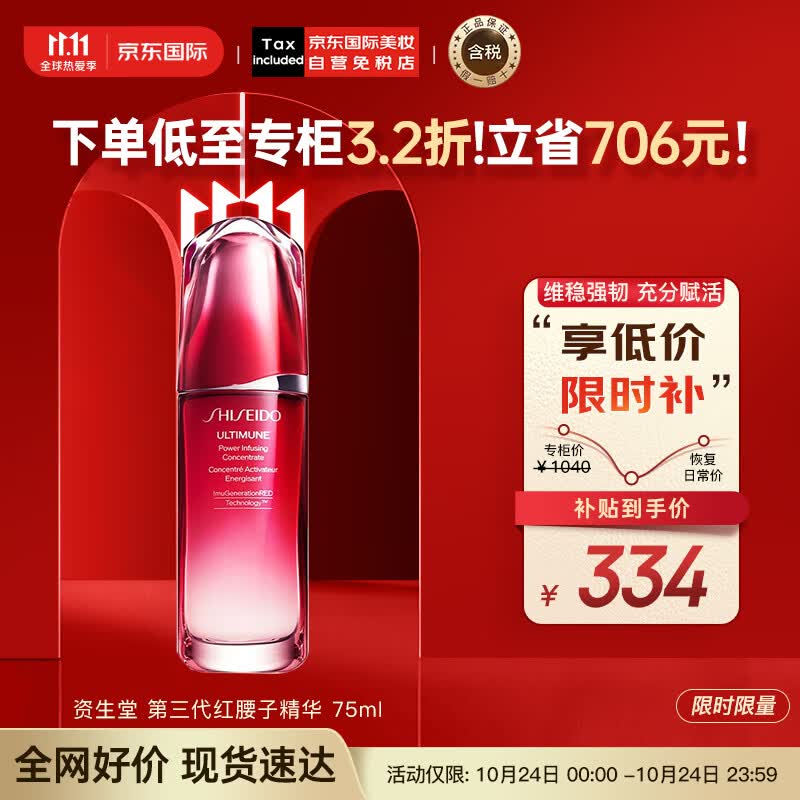资生堂（SHISEIDO）第三代红腰子精华 红妍肌活露 75ml 提拉紧致 护肤礼物高性价比高么？