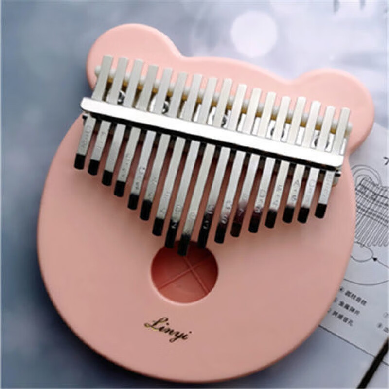 时笙拇指琴卡林巴琴17音琴初学者kalimba乐器手指钢琴水晶 粉色单个