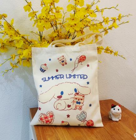 默然诺尔帆布包学生可爱手提单肩包补习袋韩版通购物