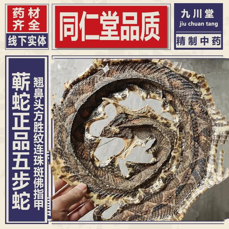 干货非八步蛇泡酒凤湿内有乌梢蛇花白蛇中药材内廷上用 蕲蛇50克