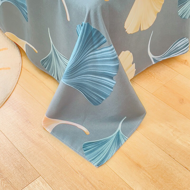 多兰诗(Duolanshi)磨毛四件套 春秋加厚保暖小清新宿舍卡通家用斜纹四件套 银杏花开米 2.0米 床单款 被套200*230 四件套