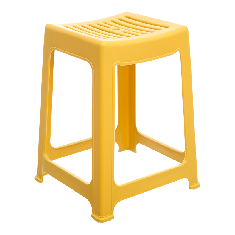Citylong 禧天龙 塑料板凳凳子 亮丽黄 方凳高凳