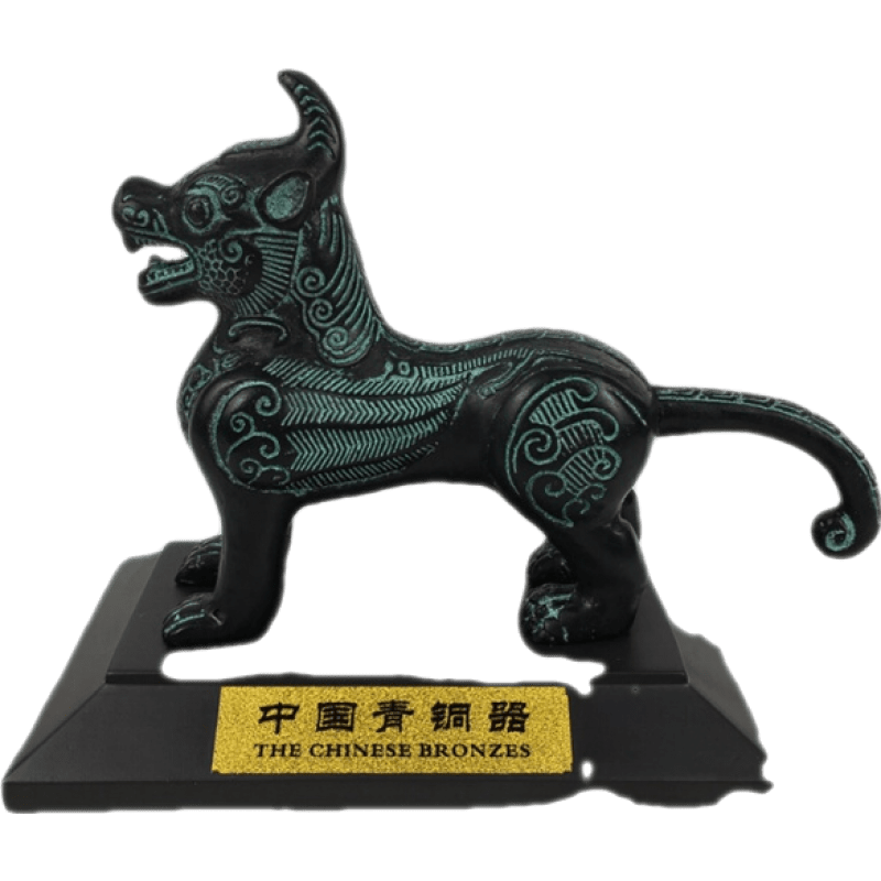 曲美思青銅器仿古擺件翼虎獨(dú)角獸銅擺件博古架古玩青銅擺件 小號(hào)翼虎長(zhǎng)13厘米