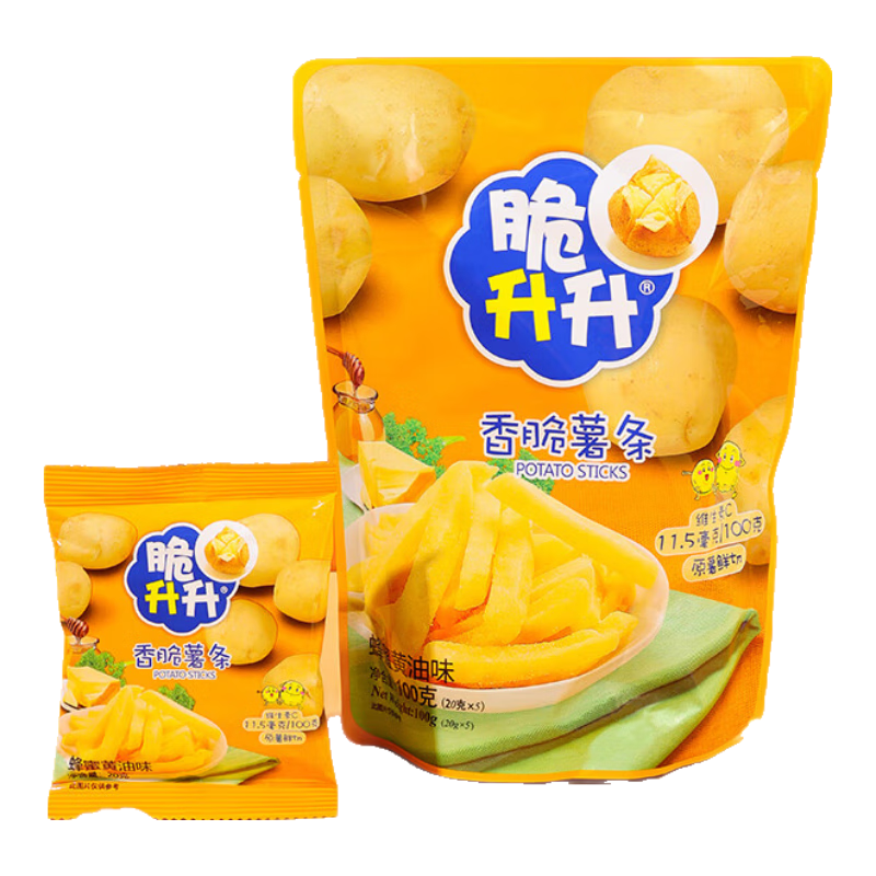脆升升蜂蜜黃油薯條100g 辦公室居家休閑零食獨立裝非膨化食品小吃