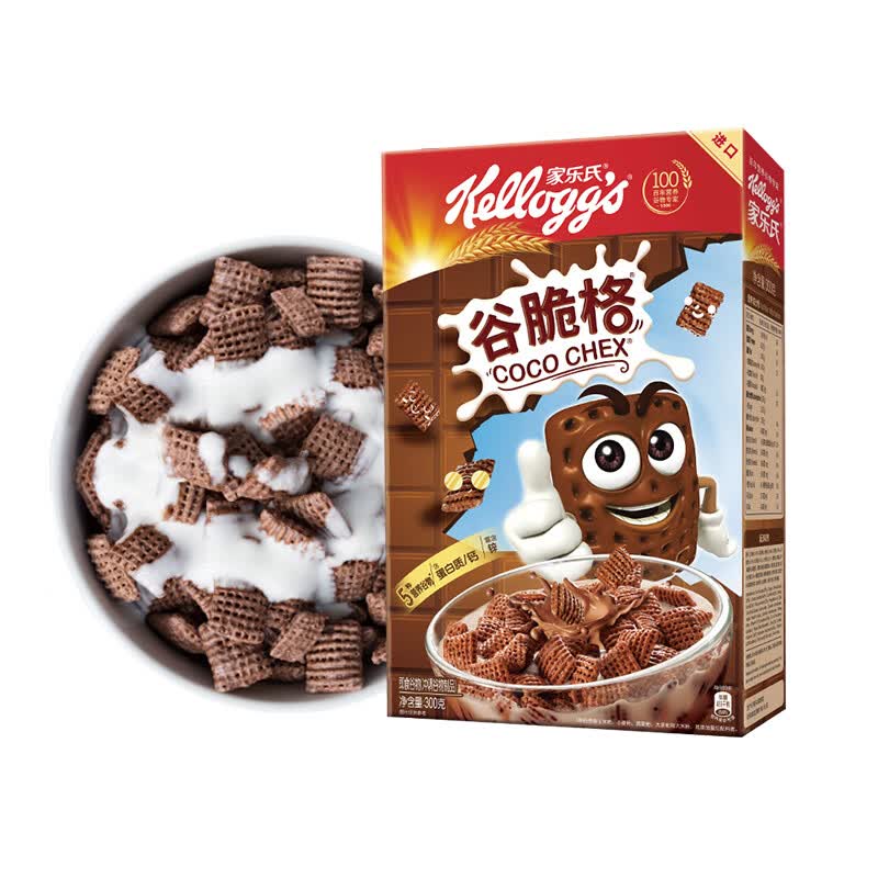 家乐氏麦片谷脆格巧克力燕麦片泡牛奶即食谷物儿童营养早餐食品 谷脆