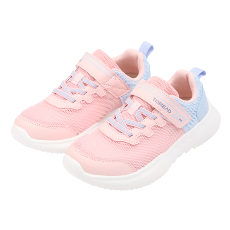 TOREAD kids儿童运动鞋男女同款2024年春夏季透气网布耐磨户外休闲童鞋 水粉蓝色-薄网 35