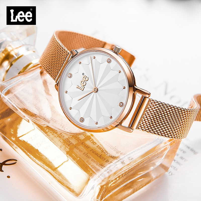 lee 手表女简约复古防水石英钢带腕表学生女士手表 lef-f275ardr-7r