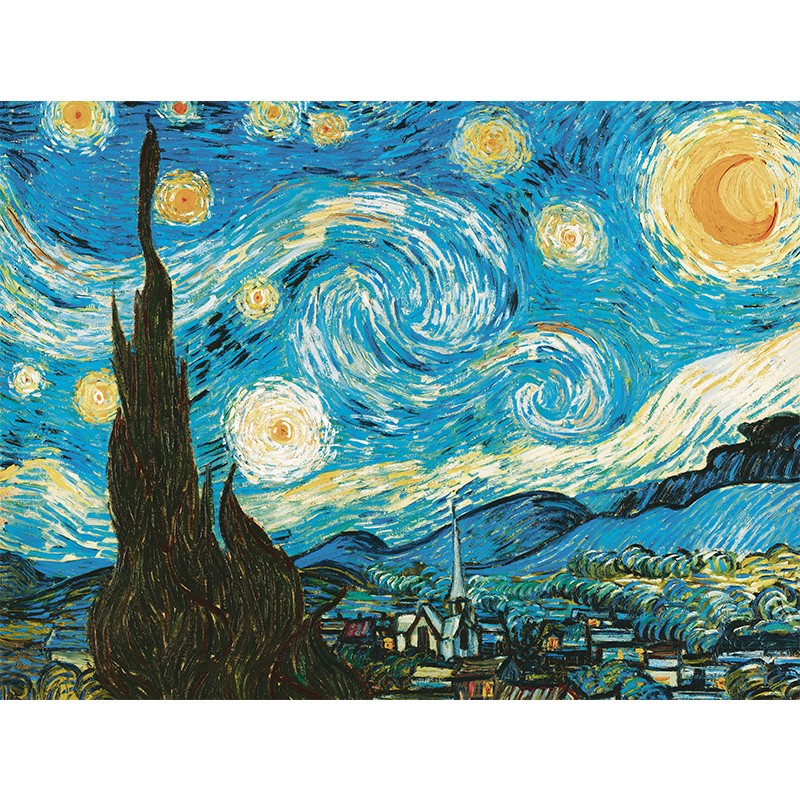 botop拼图梵高世界名画系列300片1000片荷兰进口黑卡纸儿童成人玩具