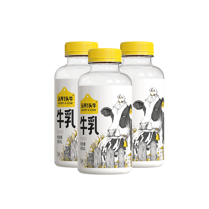 认养一头牛冷藏新鲜牛奶 荷斯坦低温牛奶400ml*3瓶  全脂低温牛乳