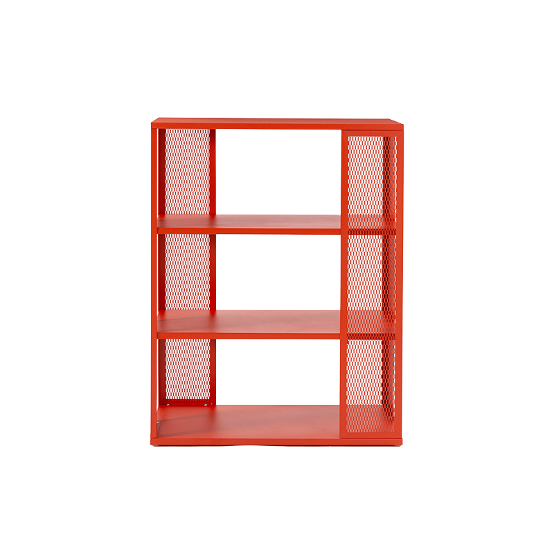 网纳 置物架落地旋转层架落地移动架子360度旋转 北欧系 小学生创意简易收纳架子 宽边三层珊瑚红WN-1108R1