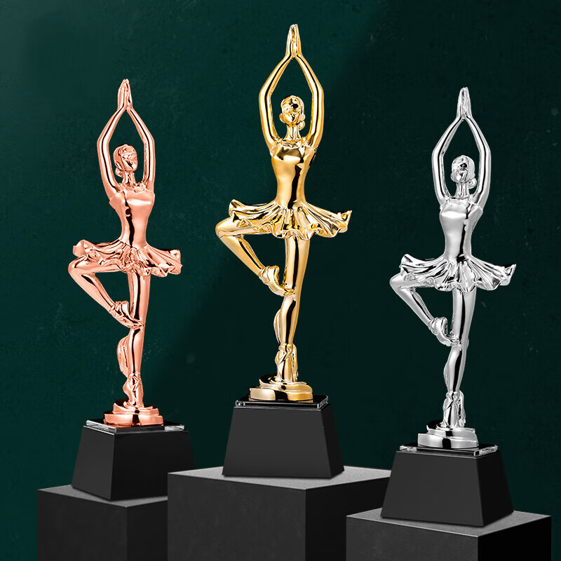 菲霓丝缘舞动奖树脂水晶奖杯定制定做创意镀金小金人舞蹈奖杯芭蕾比赛