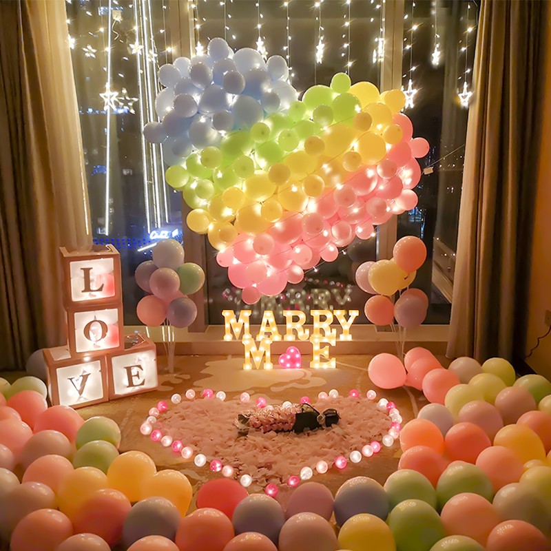 山头林村求婚道具浪漫场景布置创意用品字母灯表白神器室内情人节wj