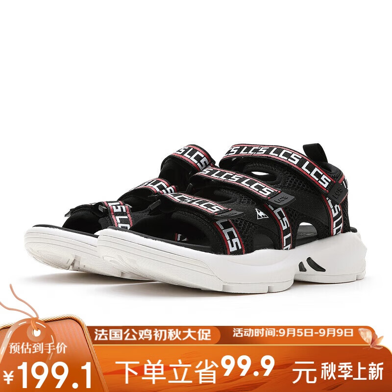 乐卡克(le coq sportif)法国公鸡凉鞋男女情侣夏季魔术贴休闲运动沙滩