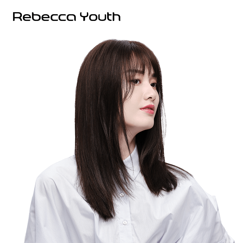 瑞貝卡（Rebecca）假發(fā)女全真人發(fā)絲頭頂遮白發(fā)假發(fā)片增加發(fā)量空氣劉海無痕補發(fā)片