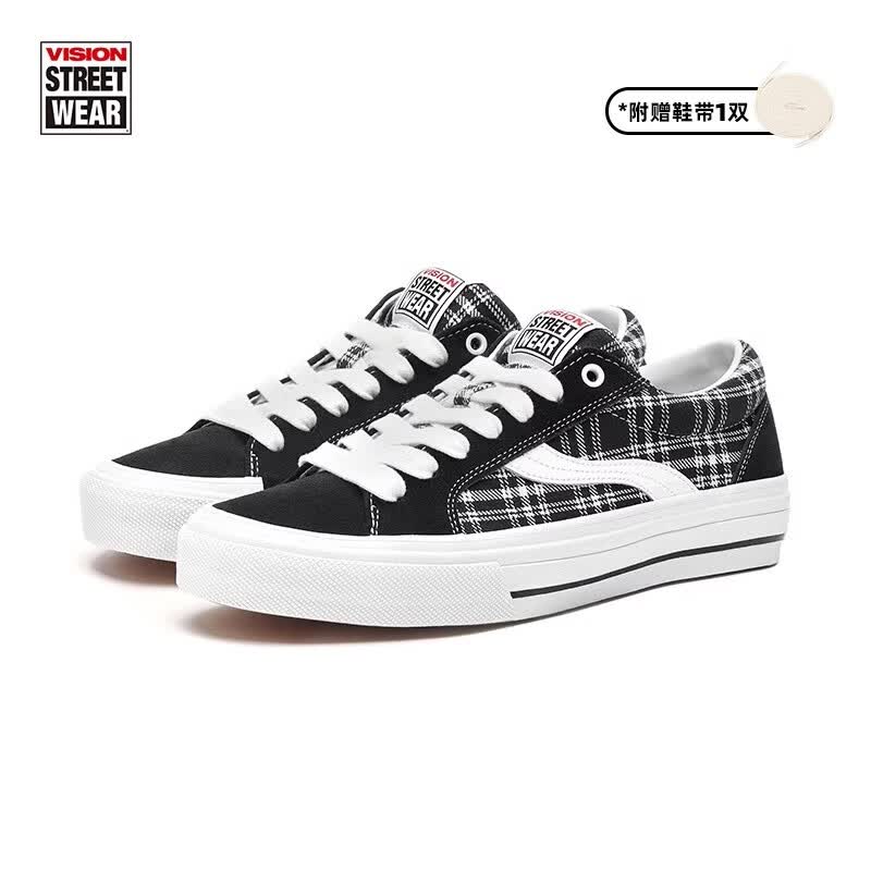 VISION STREET WEAR Odd Cirkus Astley Pro格纹低帮翻毛皮帆布鞋休闲运动板鞋 低帮 40
