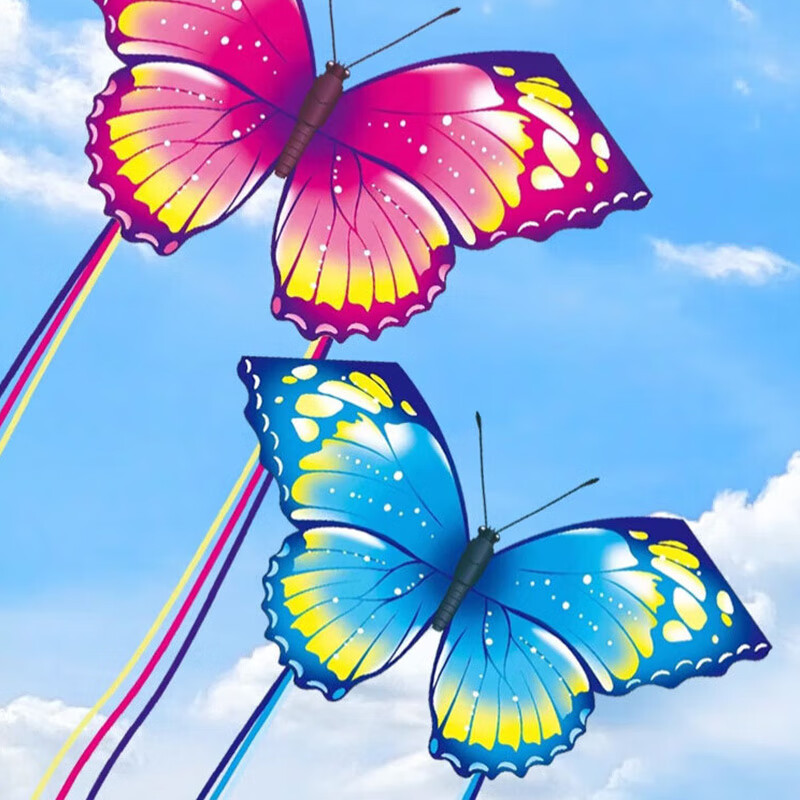 杜威克儿童成人潍坊大型特大蝴蝶风筝户外亲子互动2.5米带线轮 蓝色 