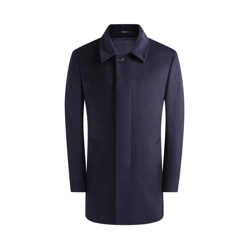 雅戈尔【羊毛混纺】外套男秋冬中长款毛呢大衣保暖舒适商务休闲亲肤 藏青 S