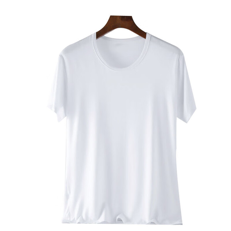 低领低胸大领口t恤男t恤夏季男士短袖t恤修身圆领半袖打底衫超薄高弹