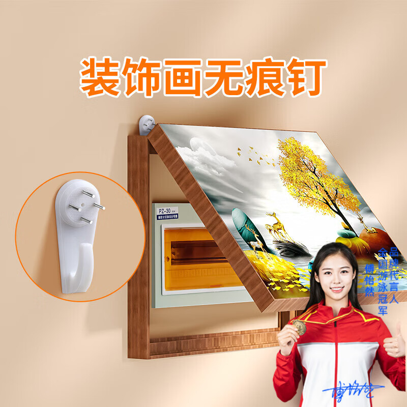 米乐奇挂画固定器免打孔不伤墙墙壁装饰画无痕钉白墙乳胶漆专用相框