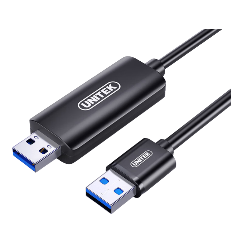 優(yōu)越者對(duì)拷線 USB3.0公對(duì)公筆記本臺(tái)式電腦通用數(shù)據(jù)互傳多功能連接線鼠標(biāo)鍵盤共享雙USB口延長(zhǎng)線2米U208A