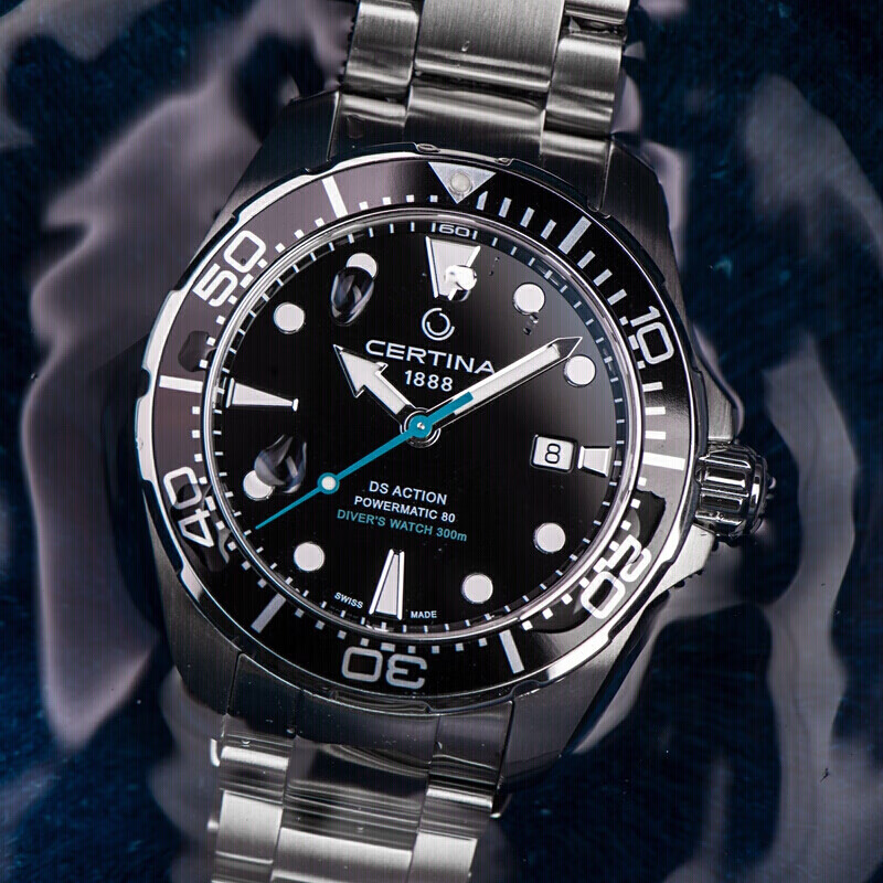 雪铁纳certina瑞士手表海龟潜水表动能系列机械钢带男表防水300米c