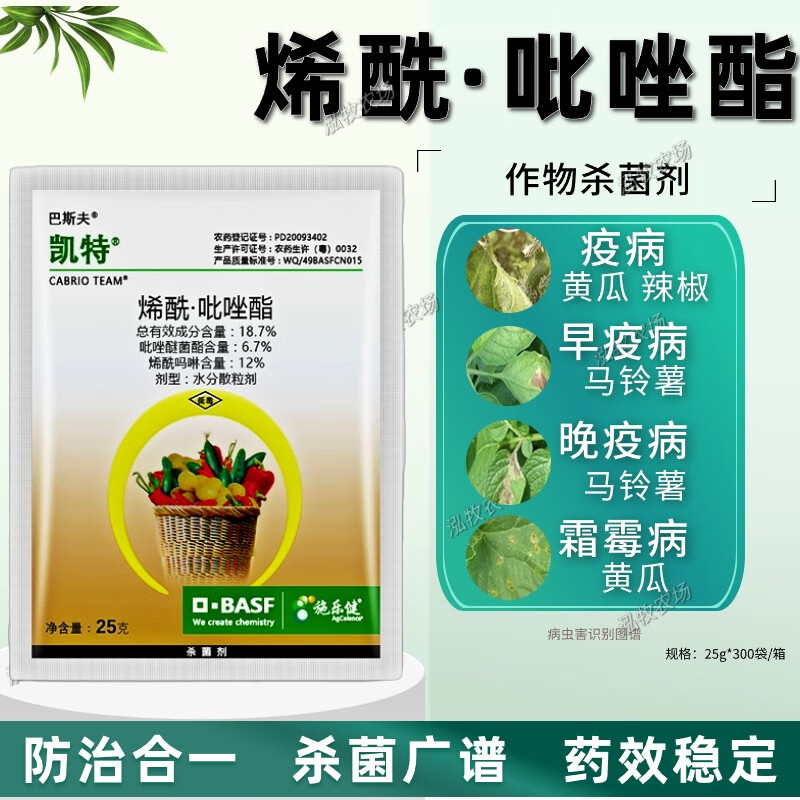 巴斯夫凯特黄瓜霜霉病辣椒疫病马铃薯晚疫病早疫病农用农药杀菌剂 25g
