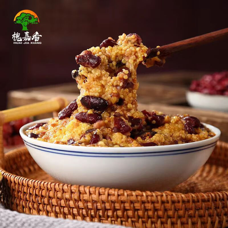 隽颜堂山西特产洪洞蒸饭大黄米饭红芸豆红枣黍米蒸饭软米饭开袋即食